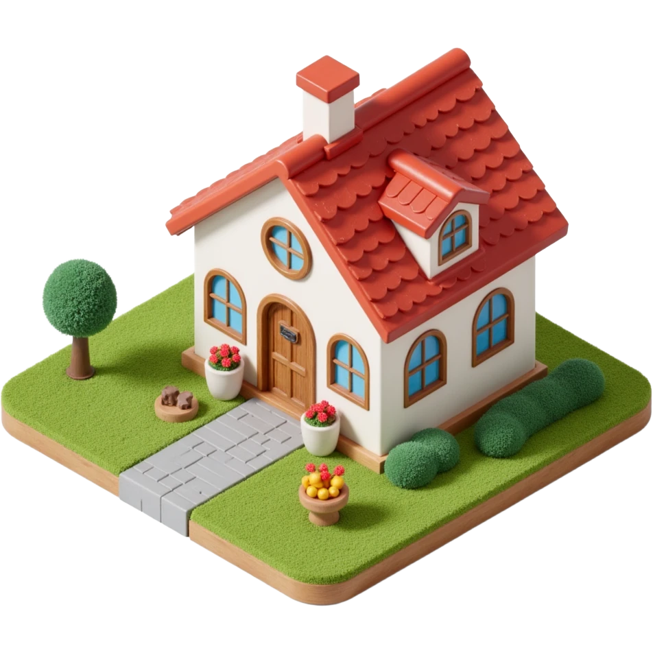 palace house with a family and pet emoji