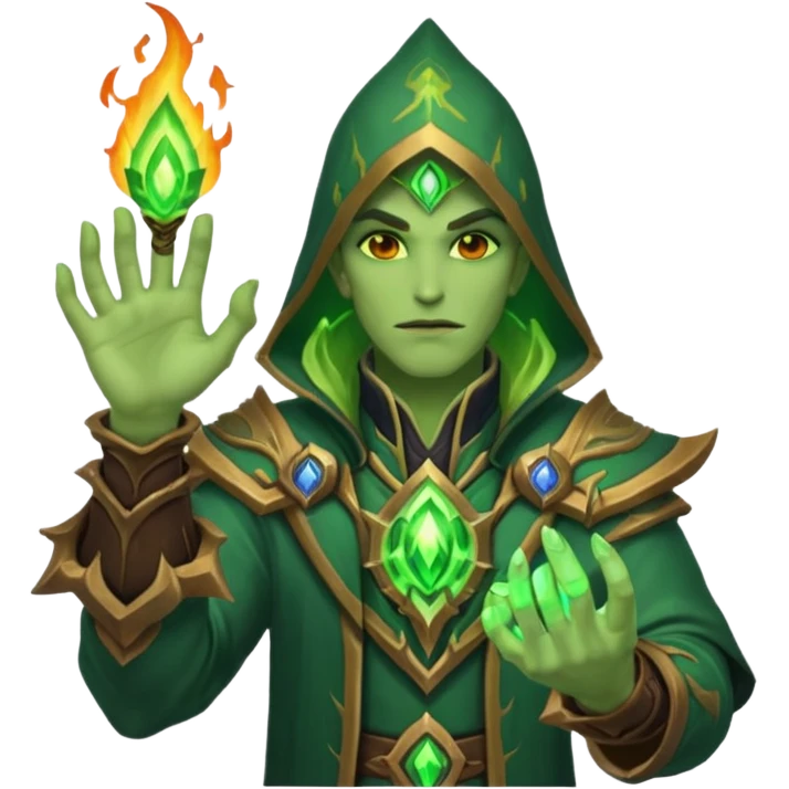 green fire warlock hand world of warcraft emoji