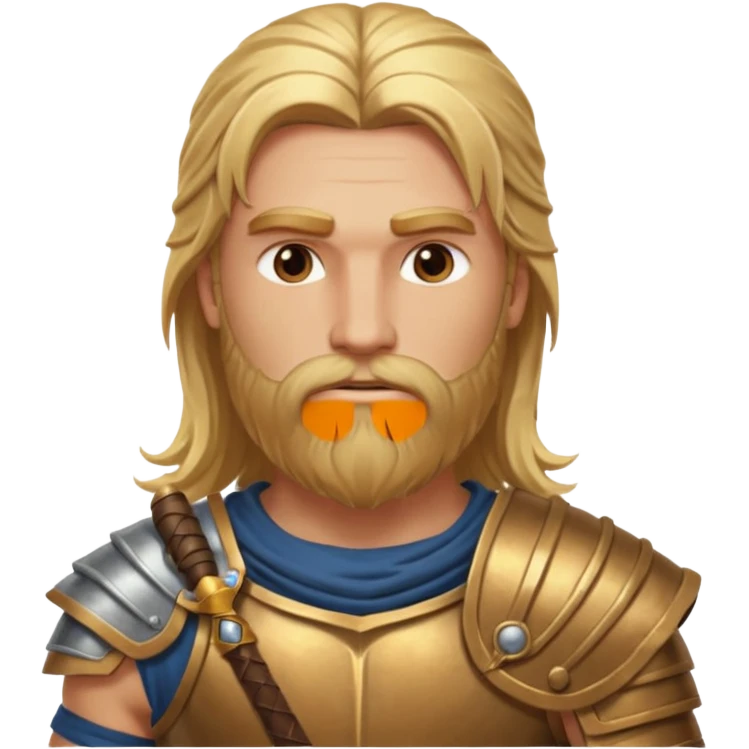 ancient greek warrior with long blonde hair and beard emoji