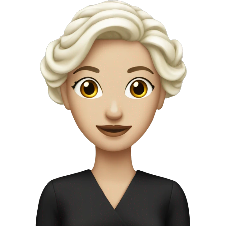 White bride wearing black emoji