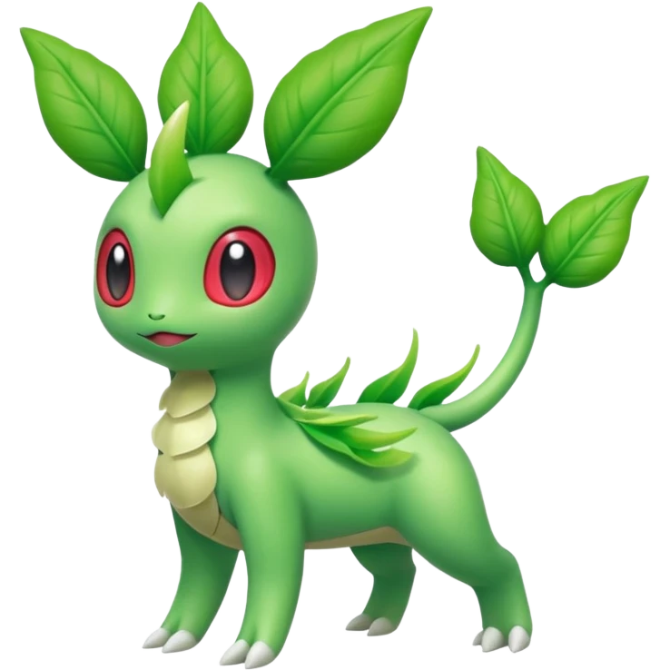 Celebi-Flygon-Shaymin-Chikorita-fusion (full body) emoji