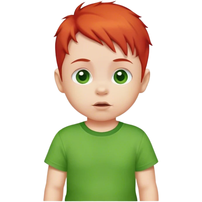 baby red hair with green t shirt emoji