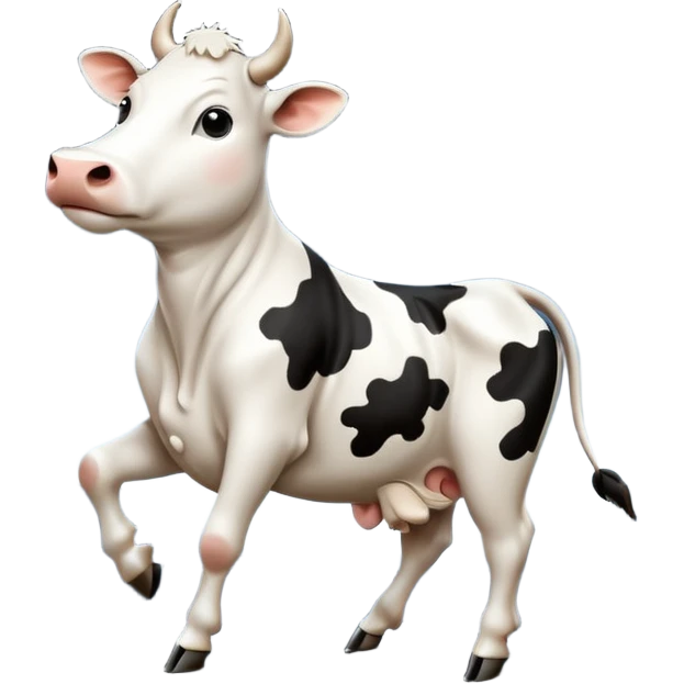 A cow dancing tango on a mountain in the moonlight emoji
