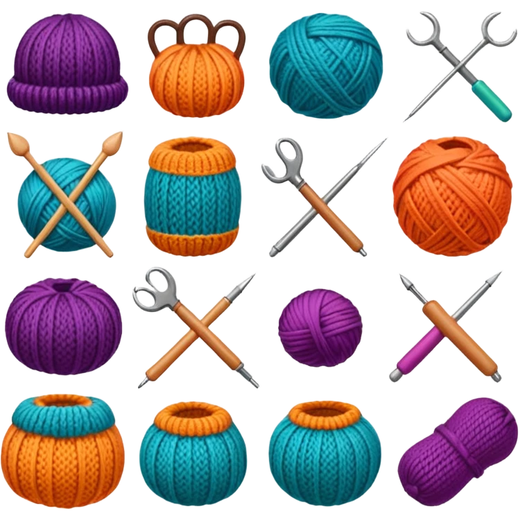 Knitting icons  emoji