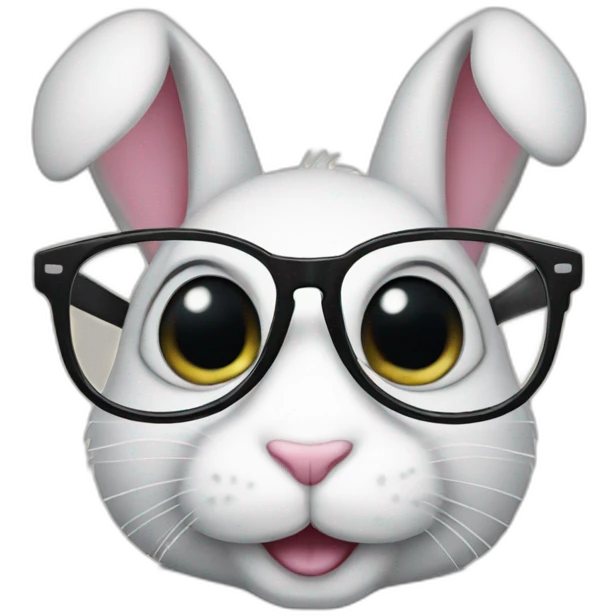 Bunny with glasses emoji
