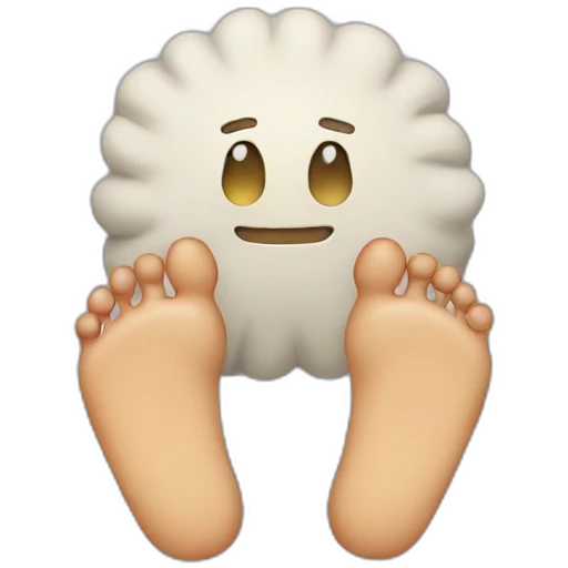a pillow between feet emoji
