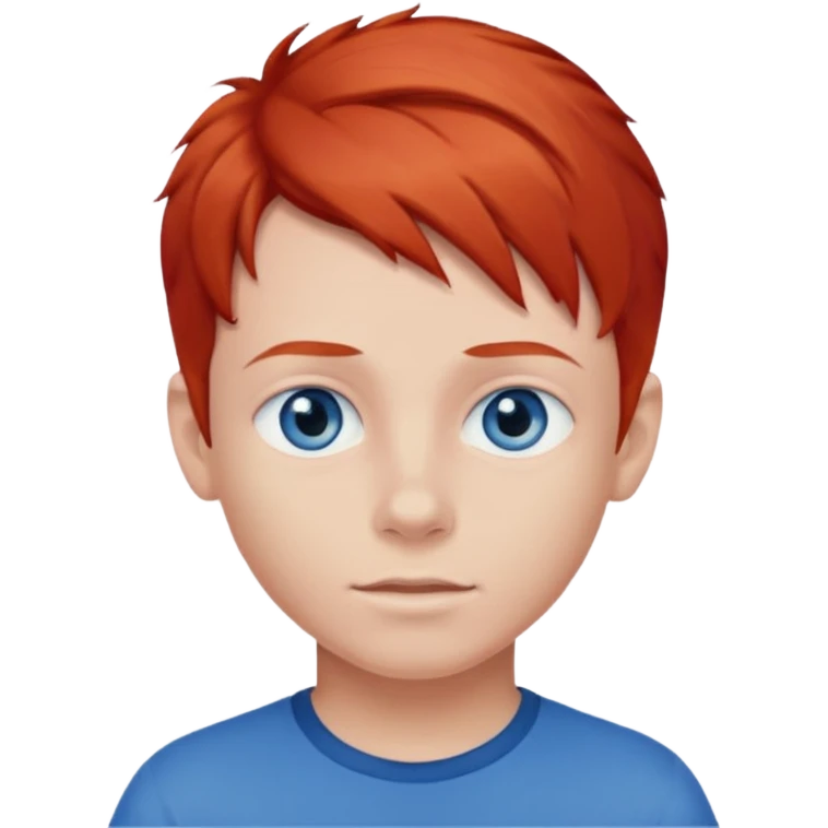 red headed young boy with blue eyes emoji