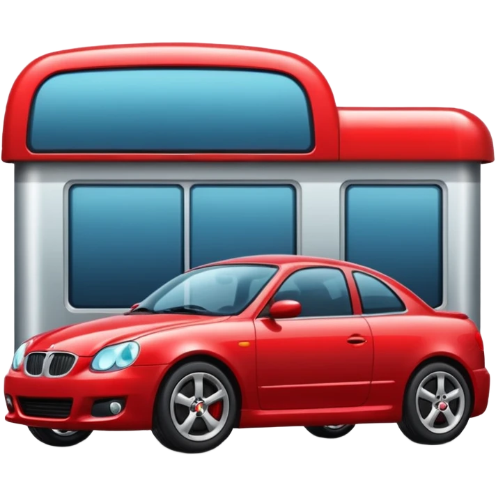 car parked beside the sidewalk emoji