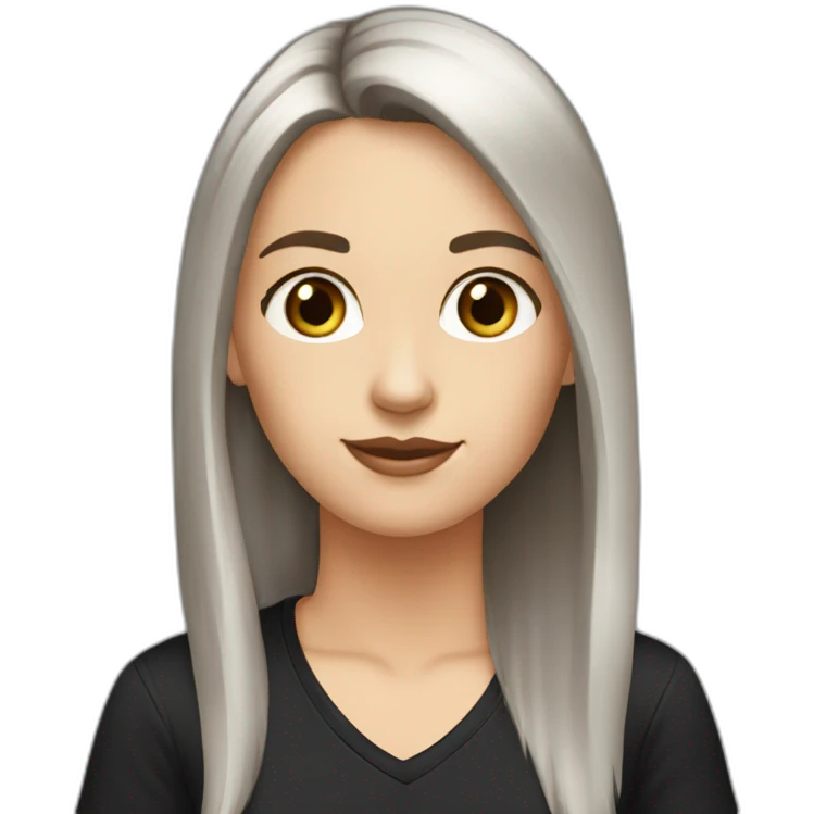 white-girl-with-long-dark-brown-straight-ponitale-hair-with-brown-eyes-in-a-black-t-shirt emoji