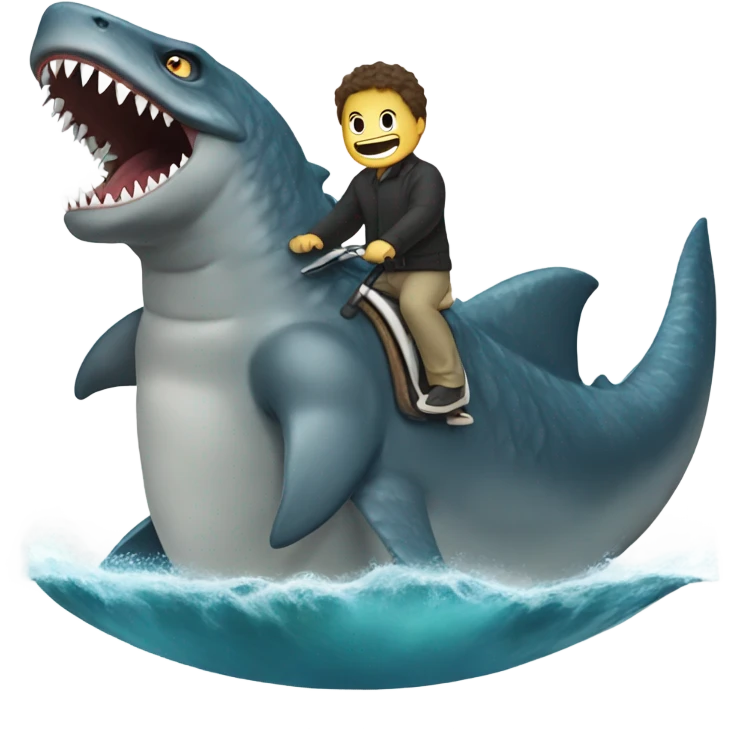 Godzilla riding a shark  emoji