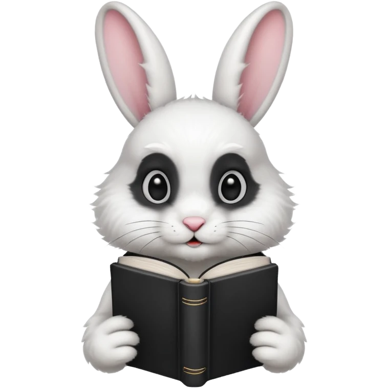  white rabbit with black book emoji