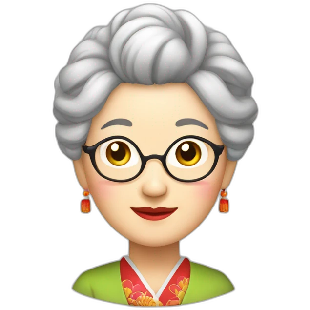 Chinese senior lady wdress traditiona Chinese emoji