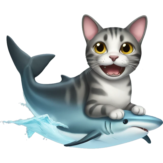 cat on shark emoji