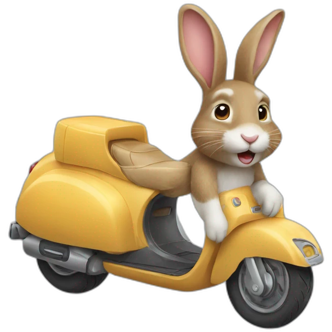 rabbit on scooter emoji