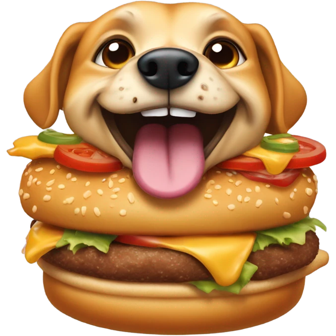 Dog eating burger  emoji