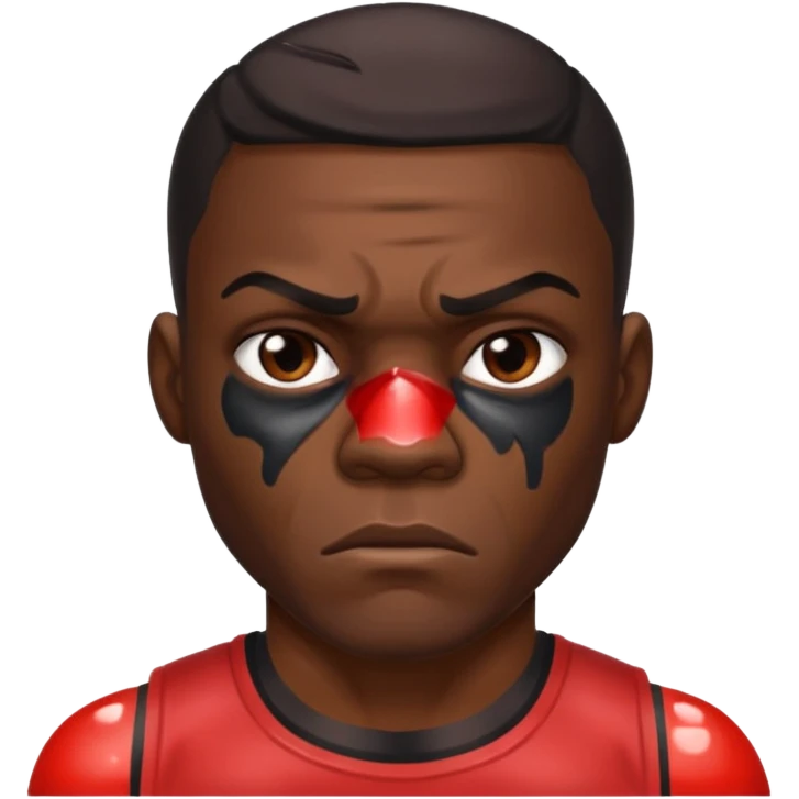black boxer man with cut on his face emoji