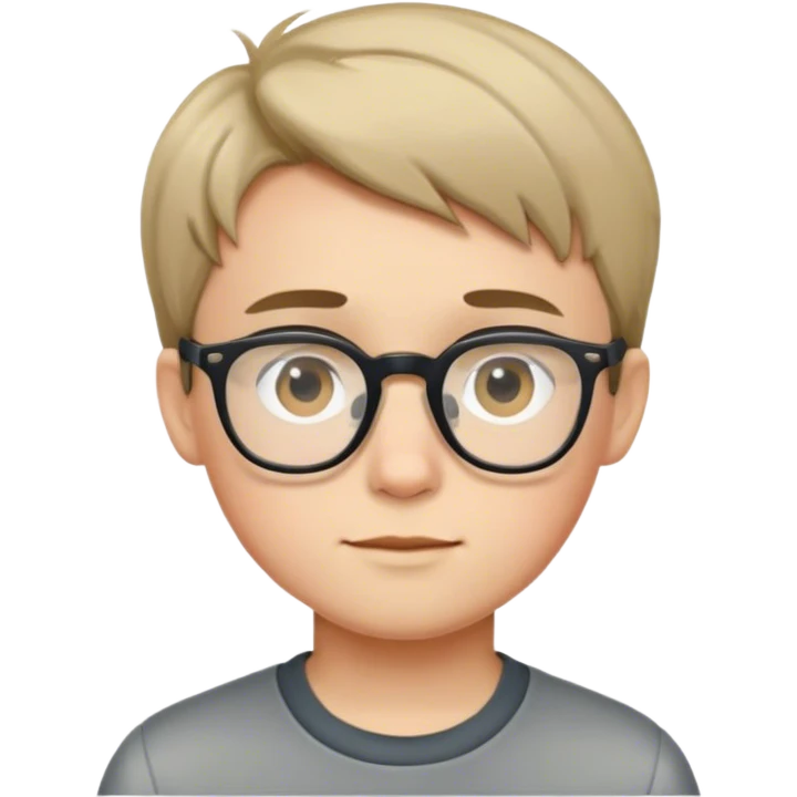 boy with glasses and short hair emoji