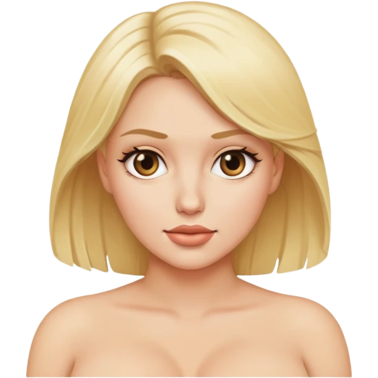 Blonde with covered big boobs emoji
