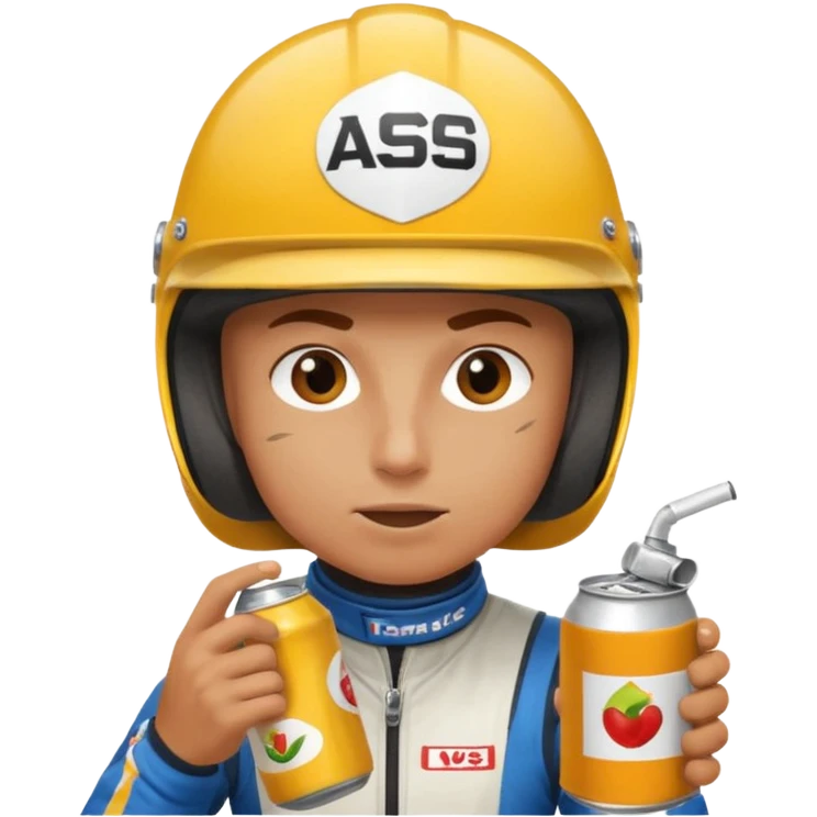 racer eating can drink emoji