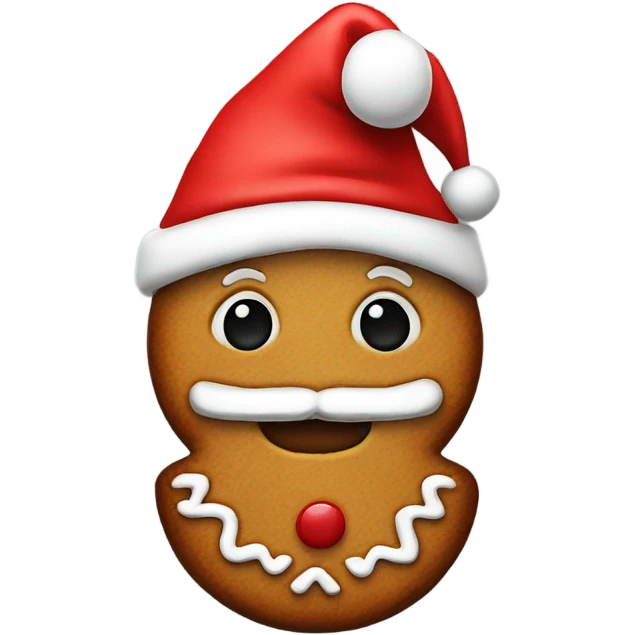 gingerbread with santa hat emoji