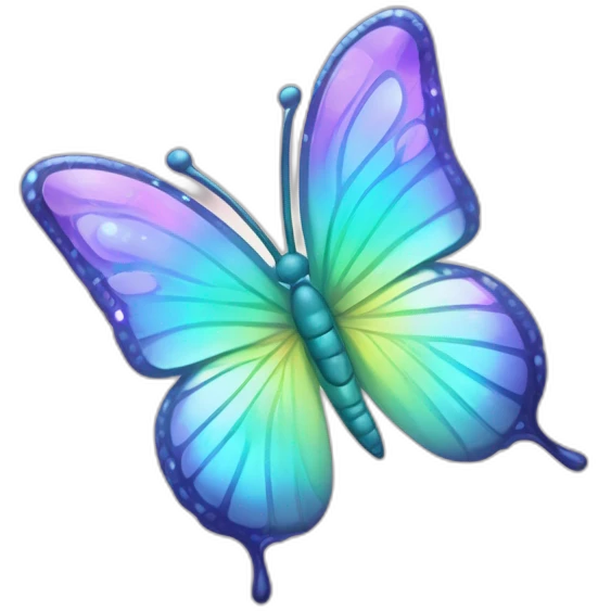 Shiny Glossy Pastel Gradient Hue Iridescent Crystal Butterfly emoji
