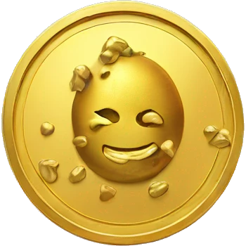 Gold coin with gold pepper inside emoji