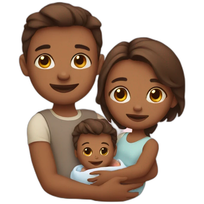 couple with baby emoji
