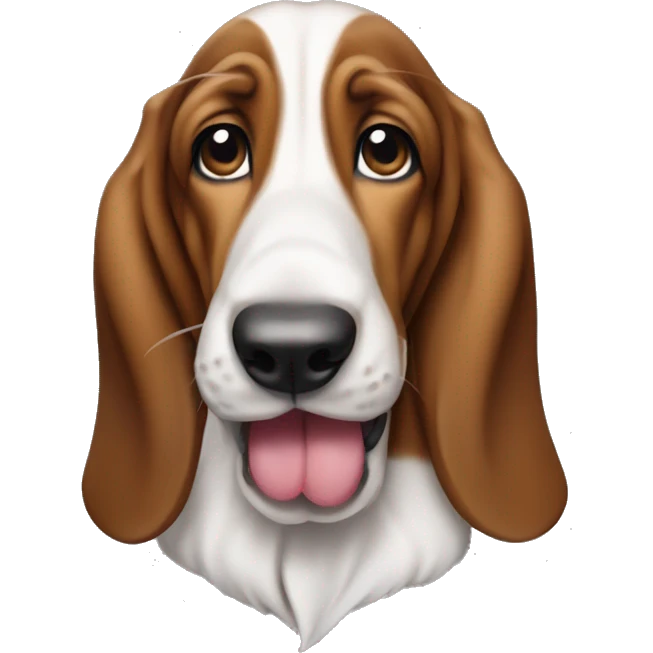 basset hound puppy with tongue out emoji