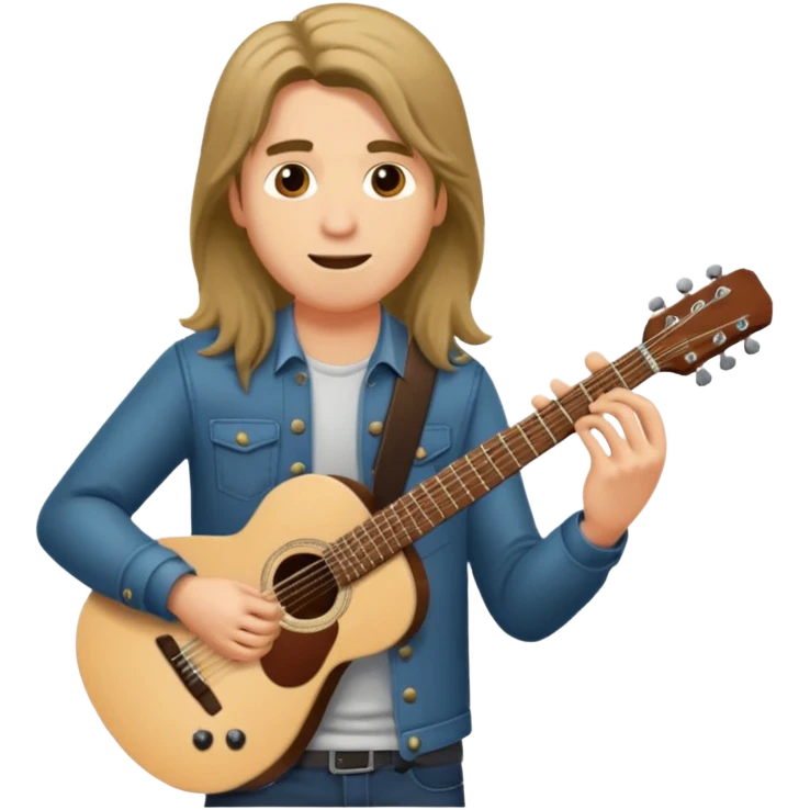 Guy with long hair guitarist emoji