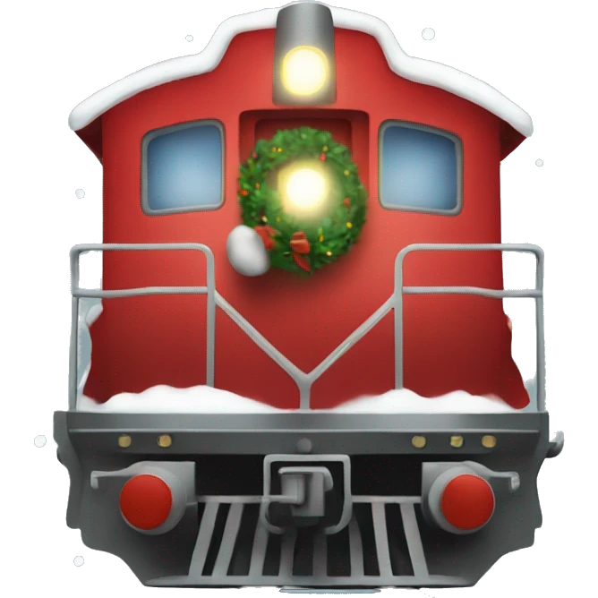Singular Christmas themed train emoji