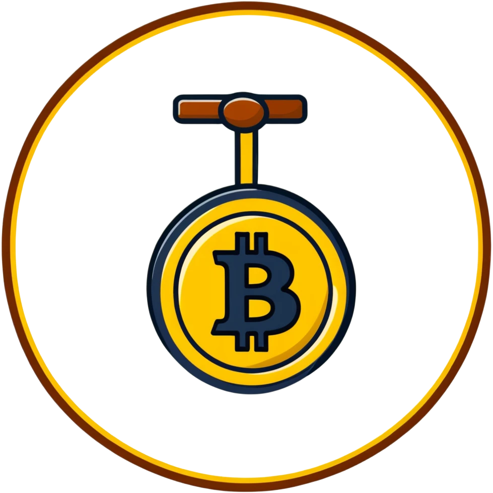 Bitcoin cryptocurrency gold coin with logo emoji