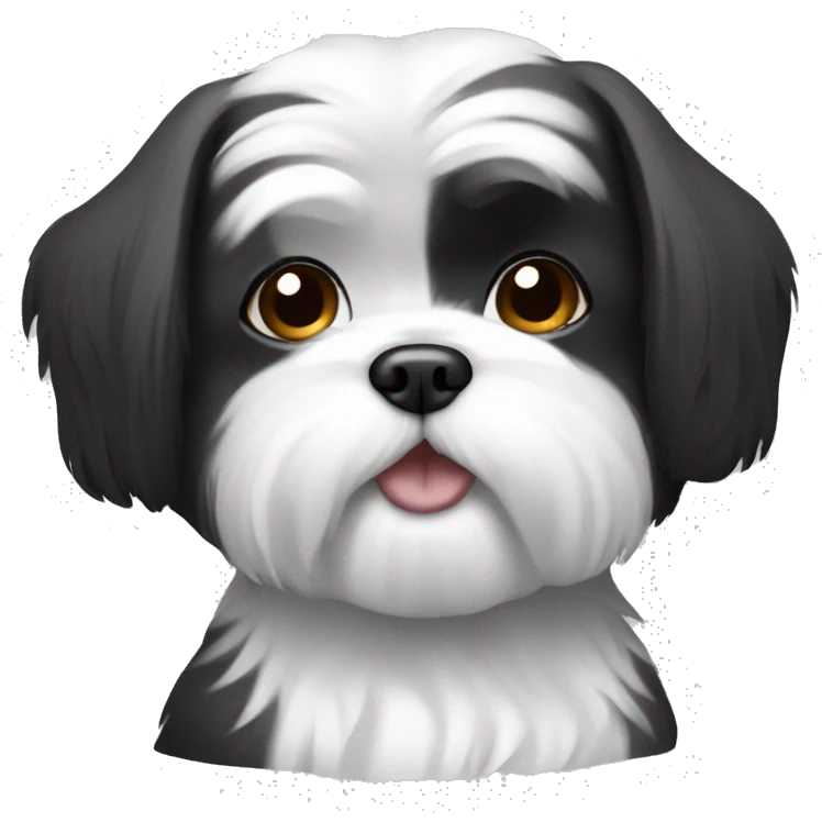 A shi-tzu dog that’s  black and white  emoji
