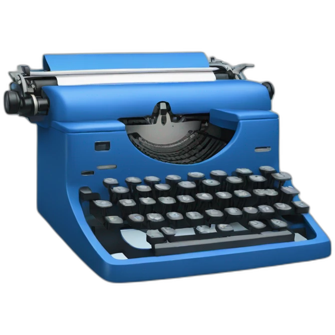 Blue typewriter emoji
