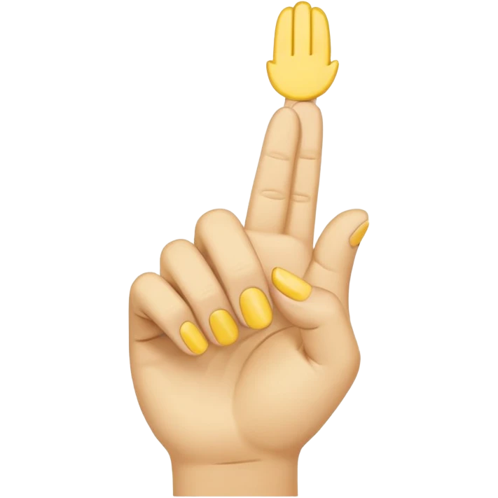 yellow 5 finger emoji, index finger extended, remaining finger folded, pointing to someone, poking hand emoji