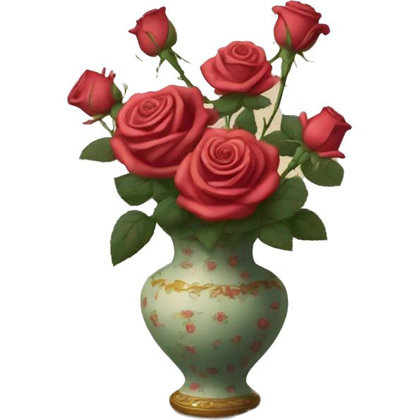 Roses in a vintage vase emoji