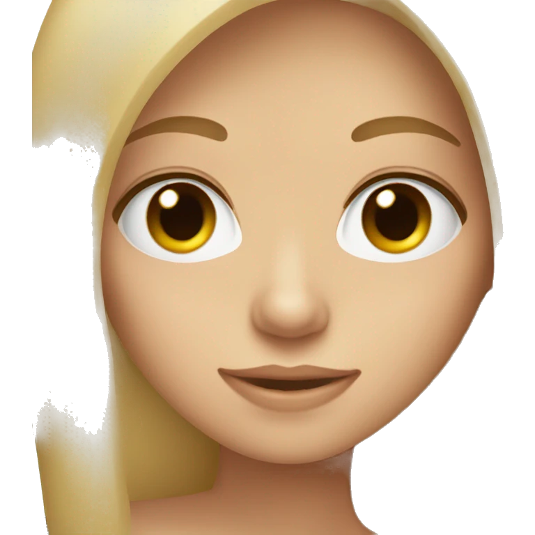 blonde brown hair girl with brown eyes and straight  emoji