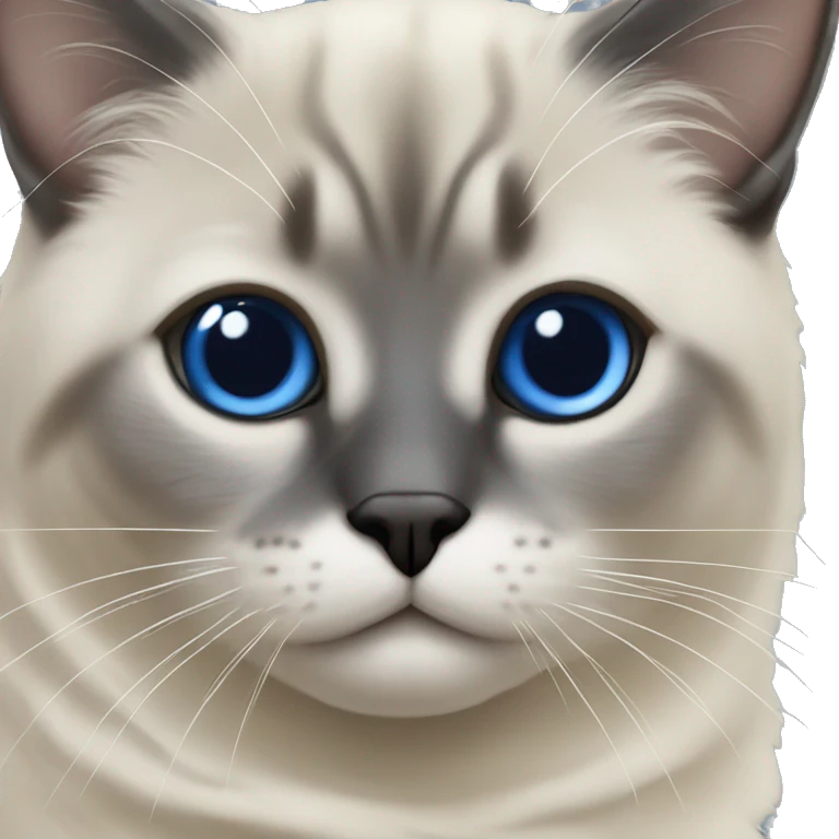 Chat sibérien seal point yeux bleus emoji