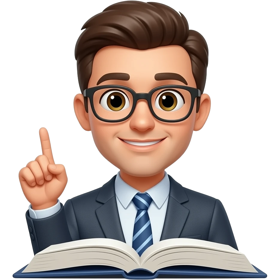 man learning English emoji