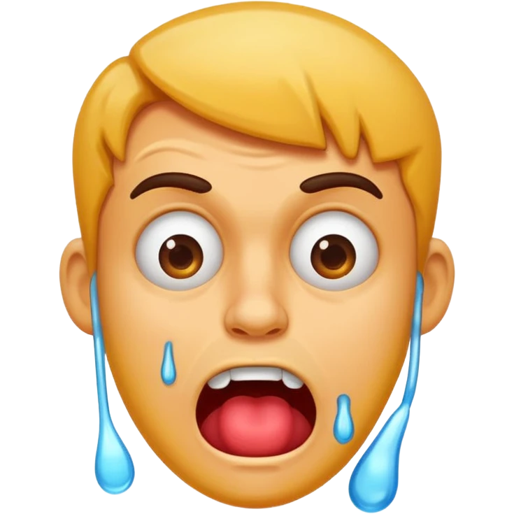 Crazy looking guy drooling emoji