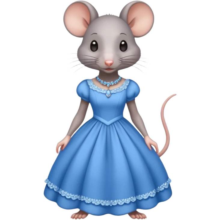 rat with beautiful blue dress emoji
