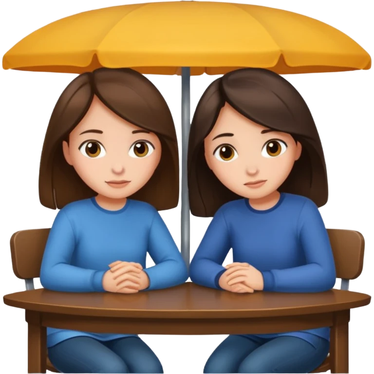 books club girls only under the table, two with brunette hair   emoji