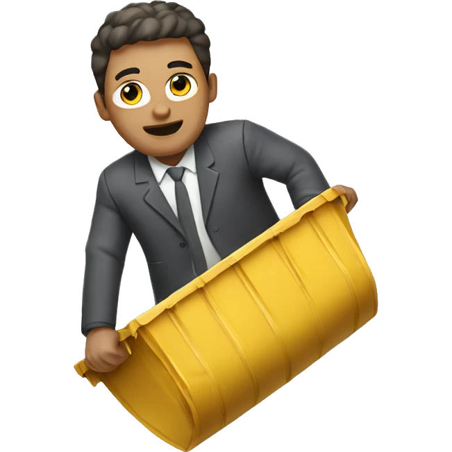 The man flying on rubbish emoji