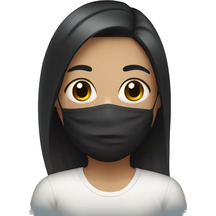 girl with black hair and face mask  emoji