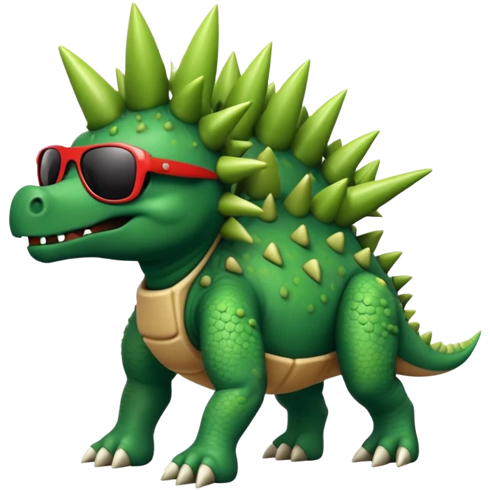 Stegosaurus with sunglasses emoji