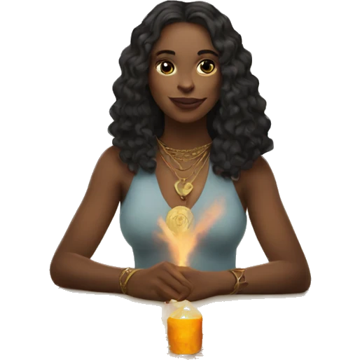 Women with tarot card emoji