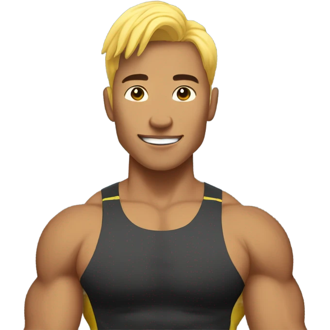 strong asian gold hair personal trainer emoji