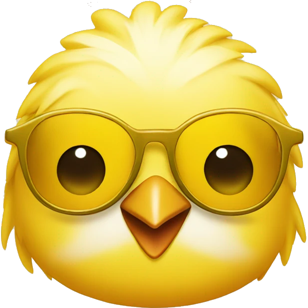 Yellow chick wearing sun classes emoji