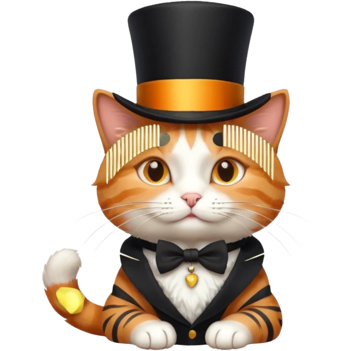 cat wearing a tophat emoji