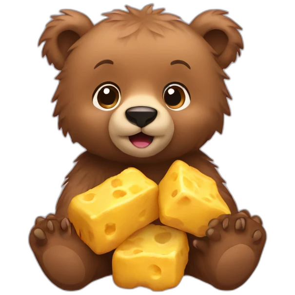 baby grizzly bear with nuggets emoji