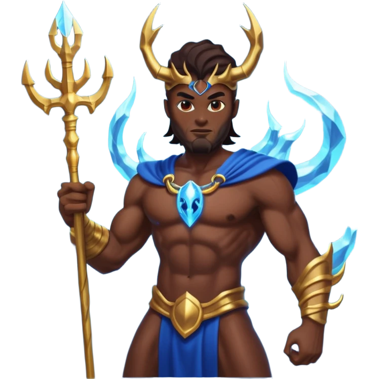spider god with Poseidon trident emoji